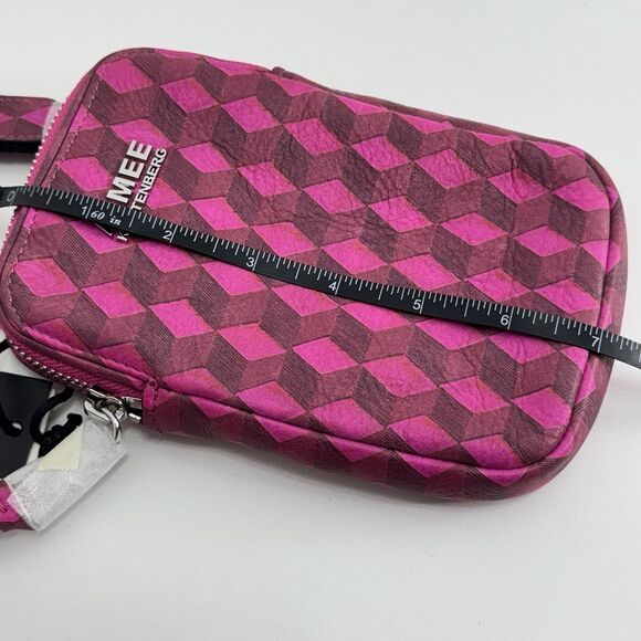 Aimee Kestenberg Leather Phone Crossbody Bag  Soft Capri Magenta Diamond Tassel - Picture 8 of 10
